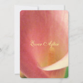 美しい エレガントな 淡いピンクの カラーリリー ウェディング 招待状 (裏面)