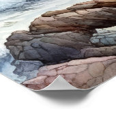 美しい・オブ・ザ・シー・アット・サンセット・ウォーター・カラー ポスター (角)