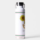 美しい |オレンジキャット&サンフラワー引用文 ウォーターボトル (正面)