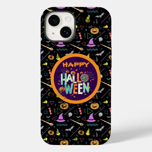 美しい カラフルで怖い ハロウィンパターン Case-Mate iPhoneケース (裏面)