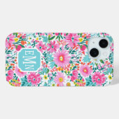 美しい カラフルな ガーデン モノグラム Case-Mate iPhoneケース (裏面 (横))