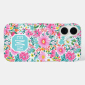 美しい カラフルな ガーデン モノグラム Case-Mate iPhoneケース (裏面 (横))