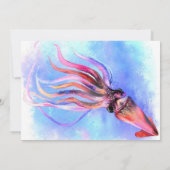 美しい カラフルな タコの泳ぎ - 誕生日おめでとう (裏面)