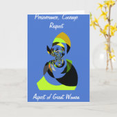 美しい カラフルな 女性のシルエット イラスト カード (黄色い花)