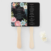 美しい カラフルな 水彩 結婚式 プログラム ハンドファン (正面&裏面)