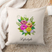 美しい カラフルな 花束 クッション (ブランケット)