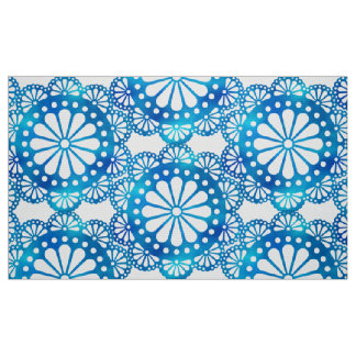 美しい&クラシック藍青と白のパターン ファブリック