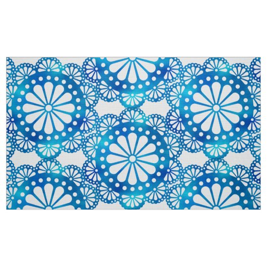 美しい&クラシック藍青と白のパターン ファブリック (ファットクウォーター)