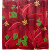 美しい。クリスマスポインセチアのシャワーカーテン シャワーカーテン (正面)