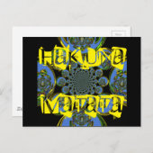 美しい クールな ロイヤルブルーの ブラック カラフルな万花鏡の芸術 ポストカード (正面/裏面)