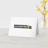 美しい/グラウンドホグ カード (黄色い花)