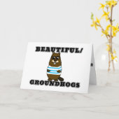 美しい/グラウンドホグ カード (黄色い花)