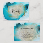 *~*美しい-グリッター金ゴールドフレームシルバーグロー 名刺 (正面/裏面)