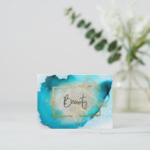 *~*美しい-グリッター金ゴールドフレームシルバーグロー 名刺 (スタンド正面)