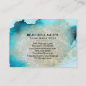 *~*美しい-グリッター金ゴールドフレームシルバーグロー 名刺 (裏面)