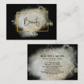 *~*美しい-グリッター金ゴールドフレームシルバーグロー 名刺 (正面/裏面)