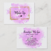 *~*美しい-グリッター金ゴールドフレームピンク光彩 名刺 (正面/裏面)