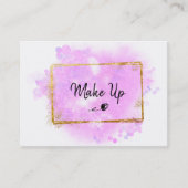 *~*美しい-グリッター金ゴールドフレームピンク光彩 名刺 (正面)