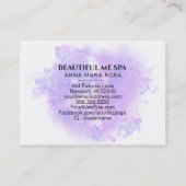 *~*美しい-グリッター金ゴールドフレームラベンダーグロー 名刺 (裏面)