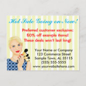 美しい、サロンまたは化粧の販売の発表 案内ポストカード (正面)