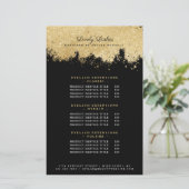 美しい&サロン金ゴールド&ブラックラグジュアリーサービス価格 (スタンド正面)