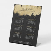 美しい&サロン金ゴールド&ブラックラグジュアリーサービス価格 台座サイン (正面)