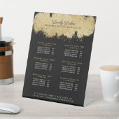 美しい&サロン金ゴールド&ブラックラグジュアリーサービス価格 台座サイン (インサイチュ)