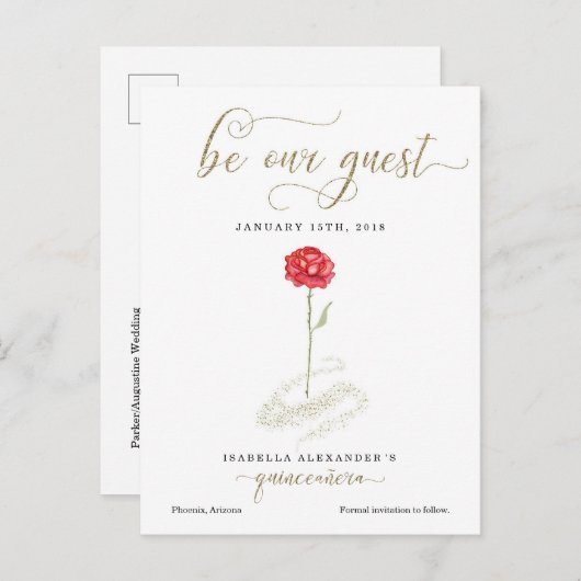 美しい&ザビーストキンセアニラ日付を保存 案内ポストカード (正面/裏面)