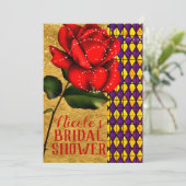 美しい&ザビーストレッドスパークルバラブライダルシャワー 招待状 (スタンド正面)