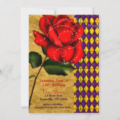 美しい&ザビーストレッドスパークルバラブライダルシャワー 招待状 (裏面)