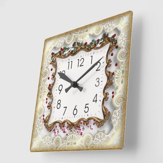 美しい スクエア壁時計 (傾斜)