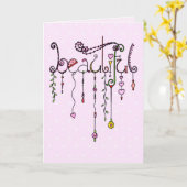 美しい! ハッピーバースデーはぶら下がります カード (黄色い花)