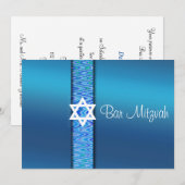 美しい、バル・ミツヴァの招待状、ダビデの星 招待状 (正面/裏面)