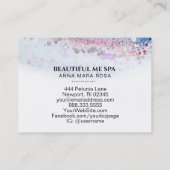 *~*美しい – パステルブルーウォーターカラーシルバーグリッター 名刺 (裏面)
