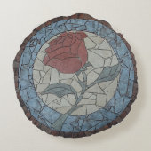 美しい&ビーストバラモザイクデザインラウンドピロー ラウンドクッション (裏面)