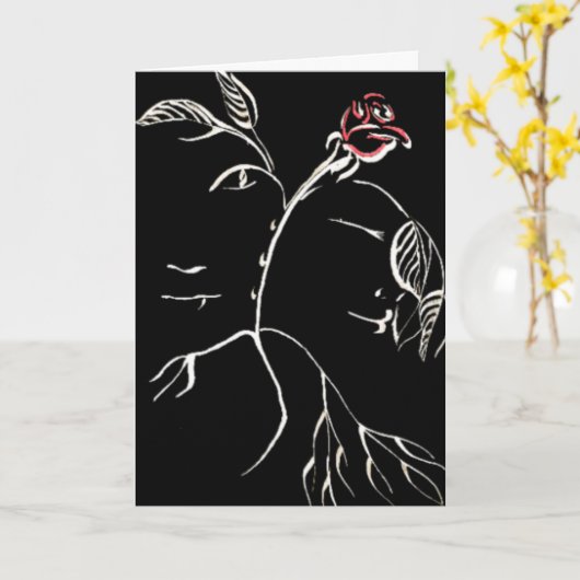 美しい&ビーストバラ カード (黄色い花)