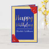 美しい&ビーストフェアリーテーブルハッピーバースデー カード (黄色い花)