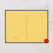 美しい&ビーストレッドローズオンブルー&イエロー 案内ポストカード (裏面)