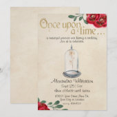 美しい&ビーストレッドローズフェアリー物語 招待状 (正面/裏面)