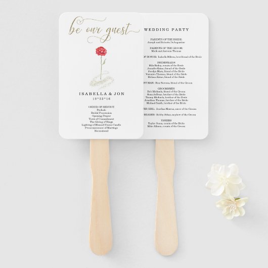 美しい&ビースト結婚のミステリープログラムファン ハンドファン (正面&裏面)