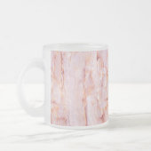 、美しい、ピンク、大理石の自然、エレガントな石gガーリー フロストグラスマグカップ (左)
