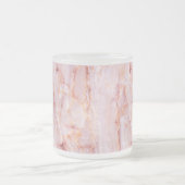 、美しい、ピンク、大理石の自然、エレガントな石gガーリー フロストグラスマグカップ (中央)