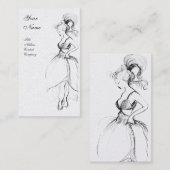 美しい,ファッションデザイナー，白黒パール 名刺 (正面/裏面)