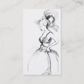 美しい,ファッションデザイナー，白黒パール 名刺 (裏面)