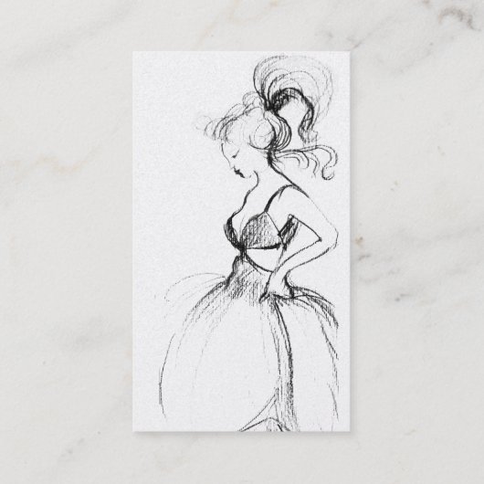 美しい,ファッションデザイナー，白黒パール 名刺 (裏面)