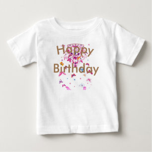美しい ファンタスティック フェミニン デザイン 誕生日おめでとう ベビーTシャツ