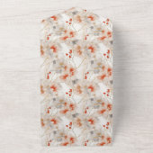 美しい フェミニンな ピンクと白の花柄 オールインワン招待状 (外側)