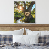美しい"ママ&パパ"オークツリーとストリーム キャンバスプリント (インサイチュ (寝室))
