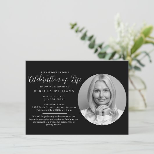 美しい ミニマルな ライフセレブレーション 招待状 (スタンド正面)