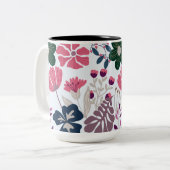 美しい&モダン魅力的フローラ ツートーンマグカップ (正面左)